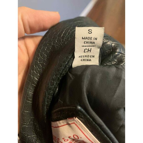 Levi Strauss & Co Green Leather Fall Moto Jacket, size S - Picture 6 of 6